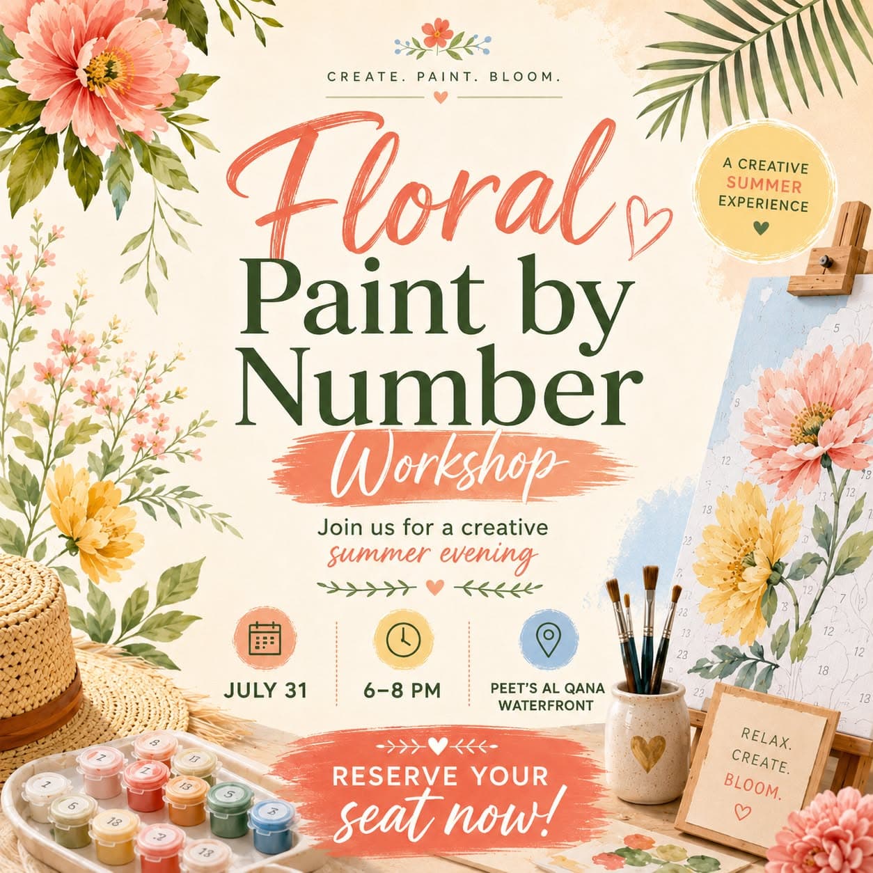 2+ Seats - Floral Paint by Number Workshop